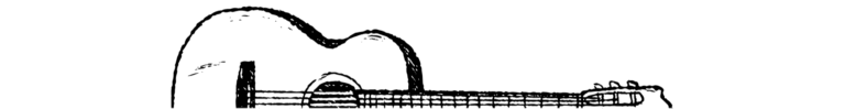 Line sketch of half an acoustic guitar